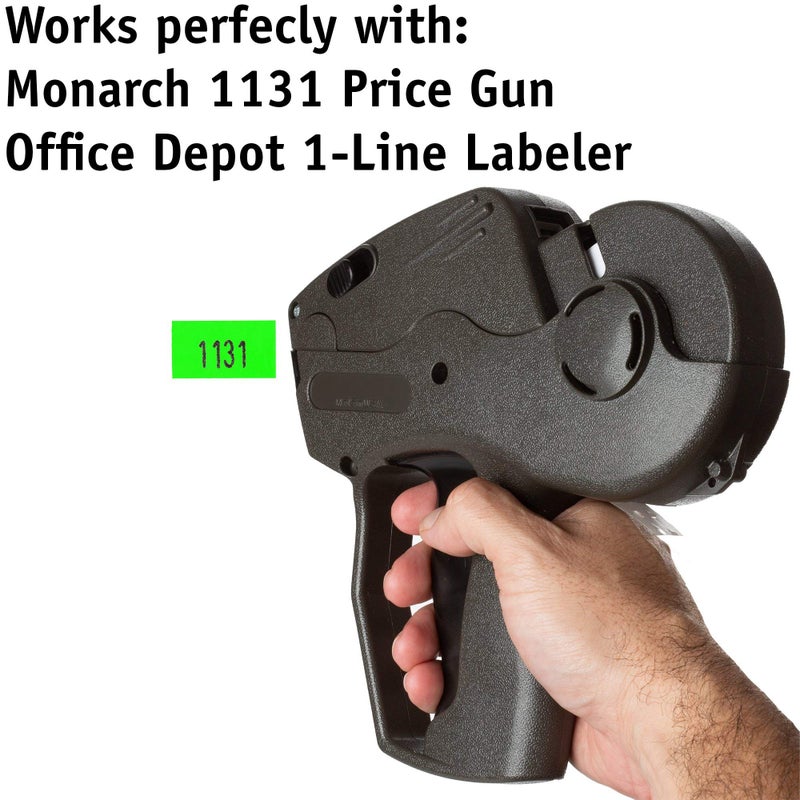 Labels for Us Labels for Monarch 1131 Labeler - Green - 20,000 Labels - Pack with 8 Rolls - Ink Roller Included - Made and Delivered by Labels for Us - Image 3